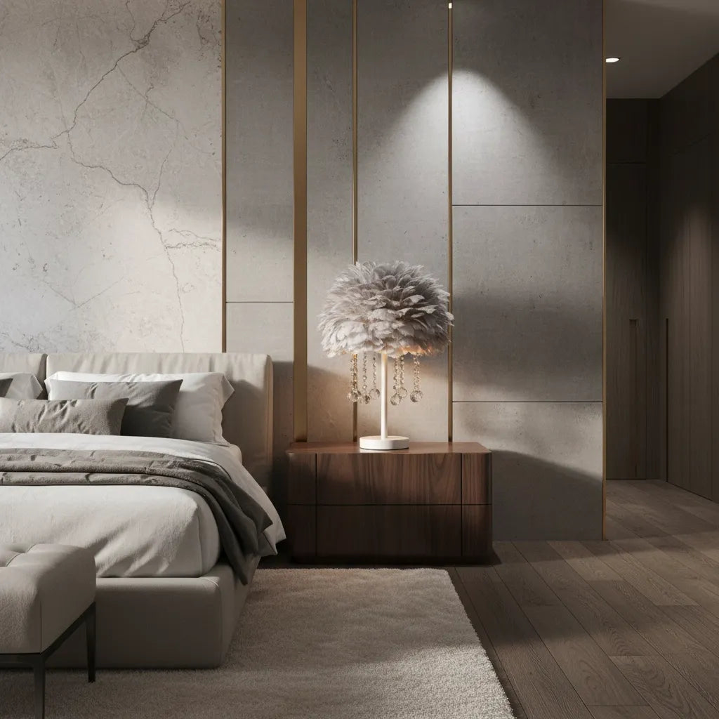 Lampe de Chevet en Plume