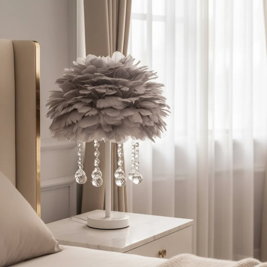 Lampe de Chevet en Plume
