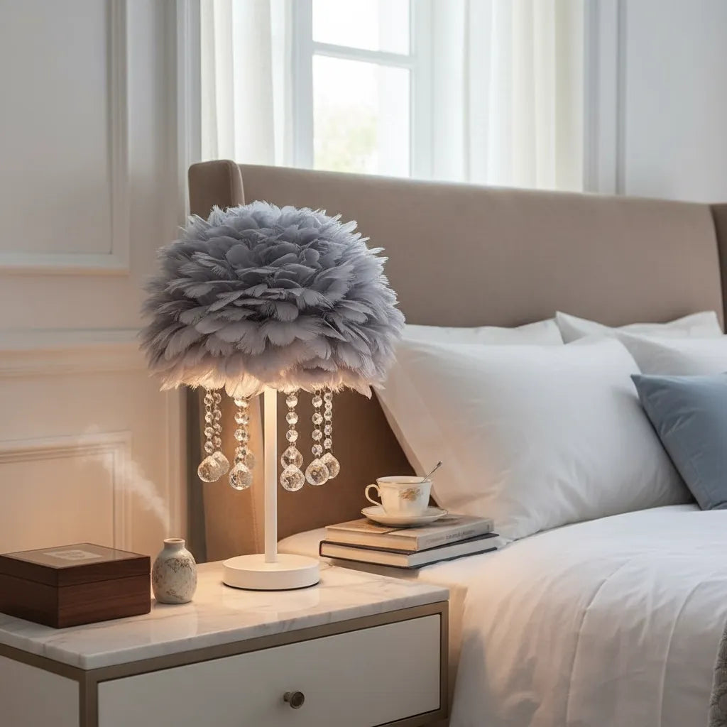 Lampe de Chevet en Plume