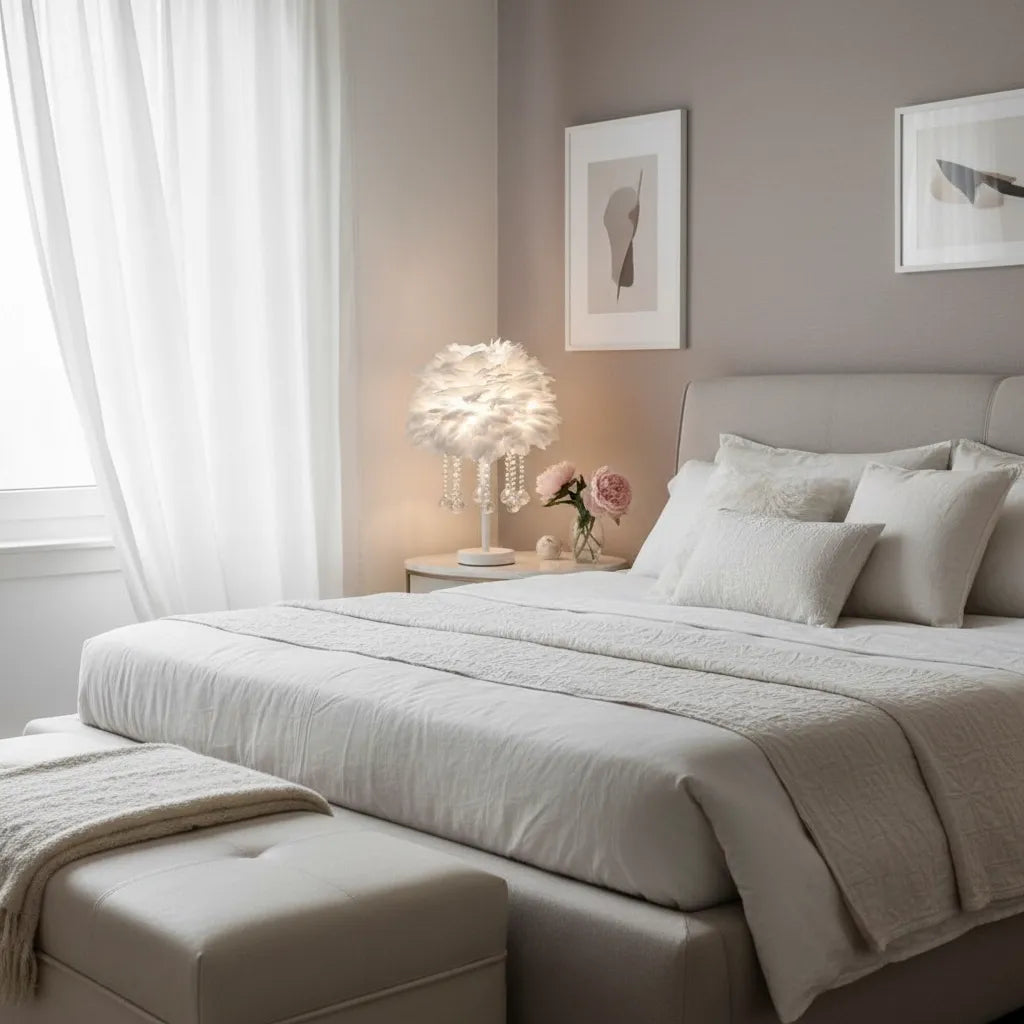 Lampe de Chevet en Plume