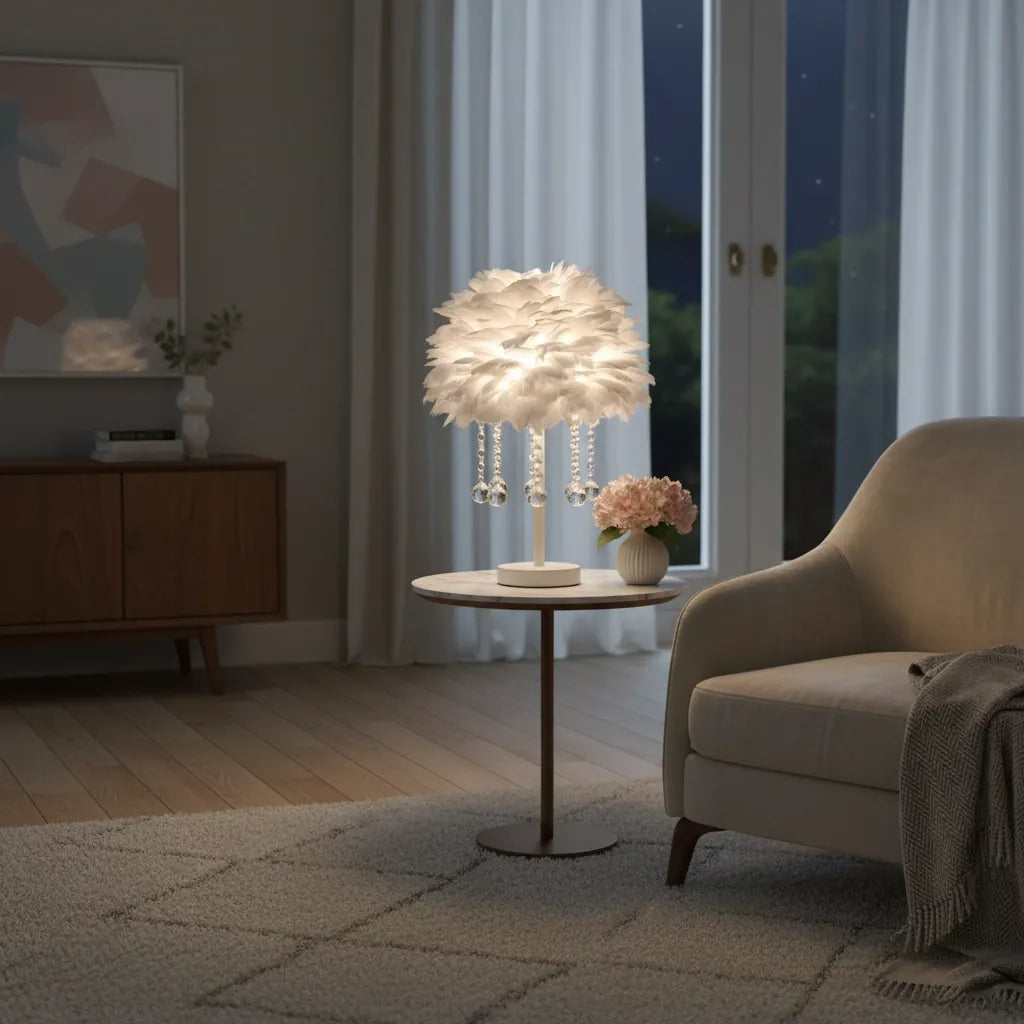 Lampe de Chevet en Plume