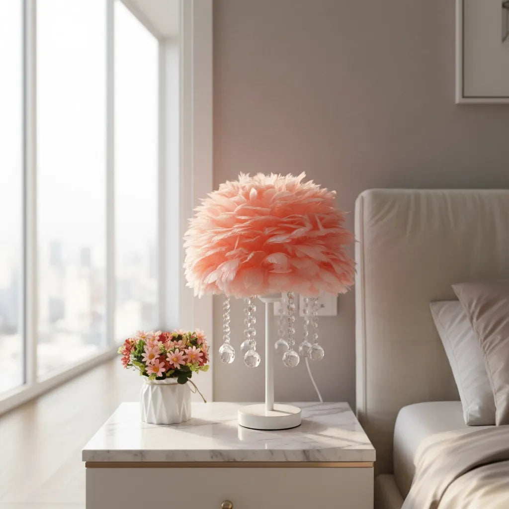 Lampe de Chevet en Plume
