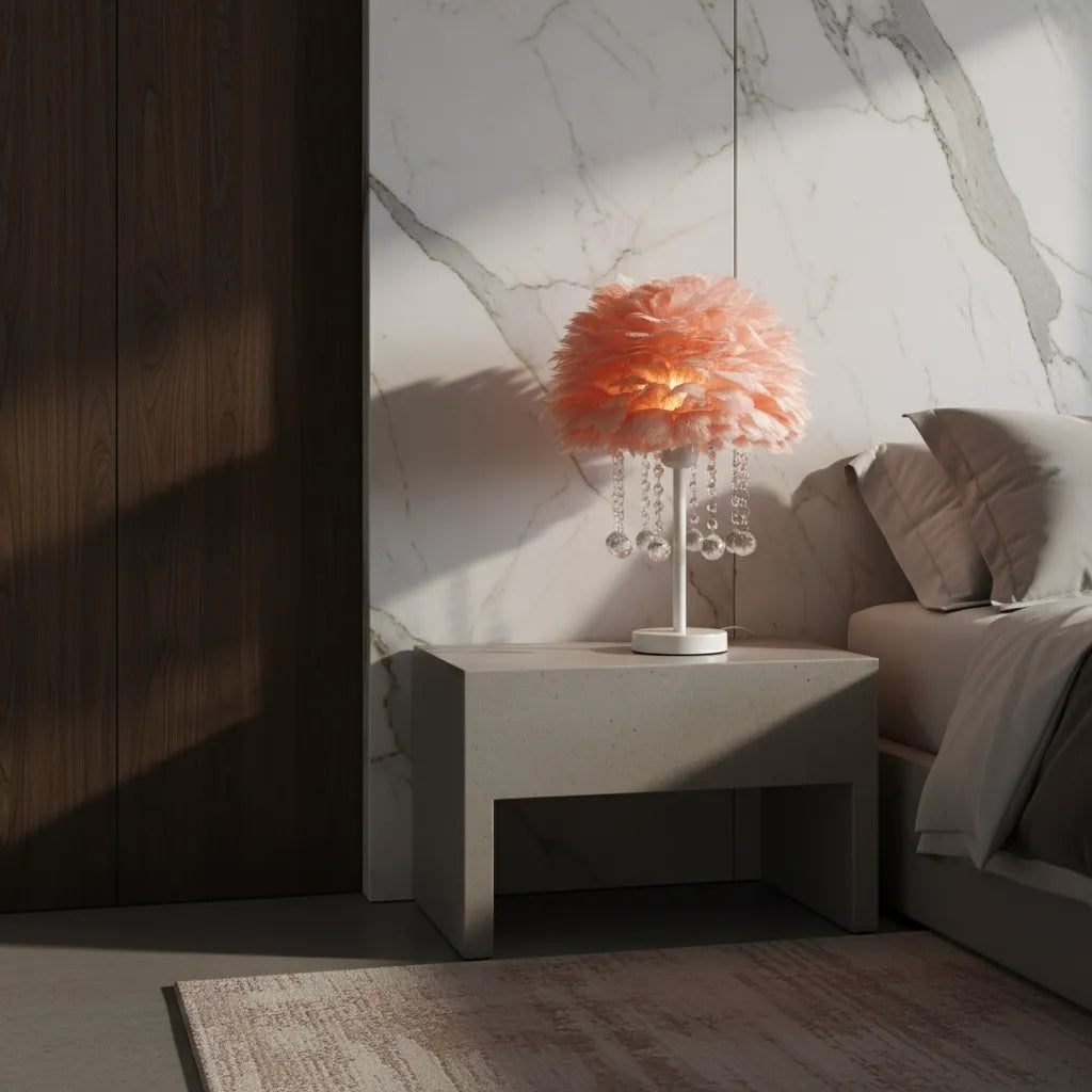 Lampe de Chevet en Plume