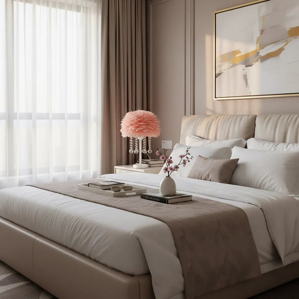 Lampe de Chevet en Plume