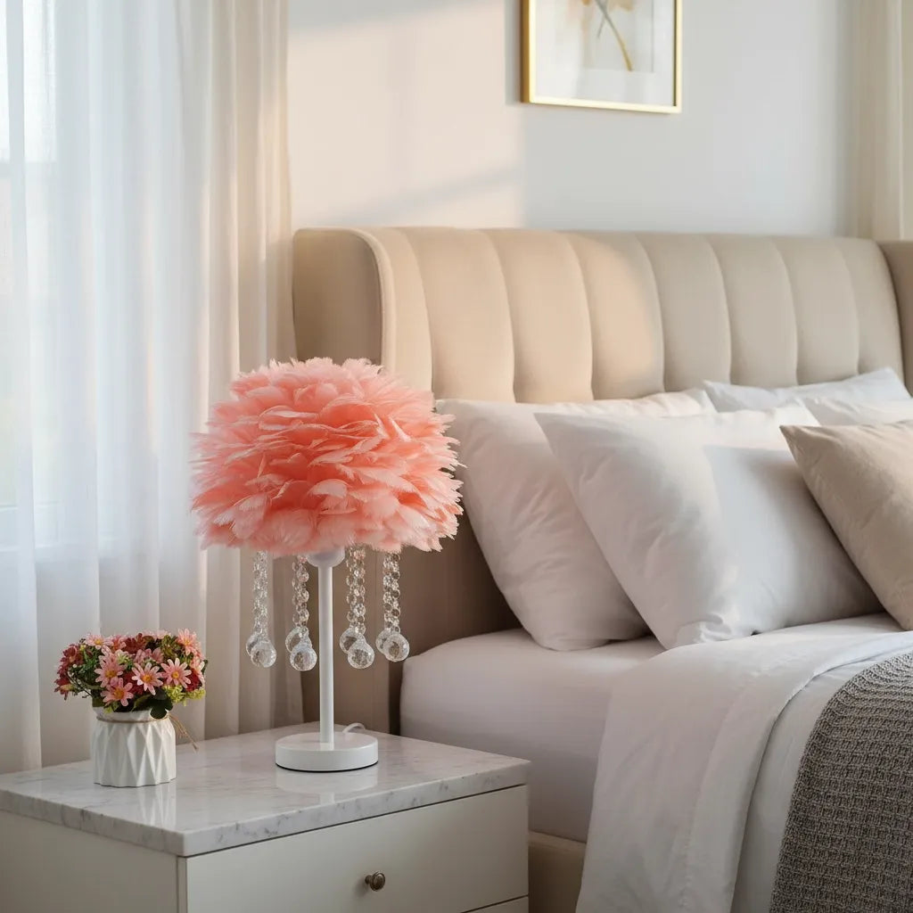 Lampe de Chevet en Plume