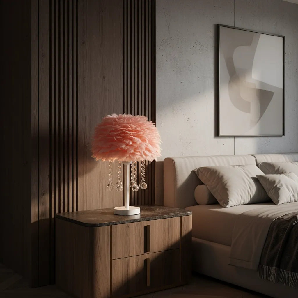 Lampe de Chevet en Plume
