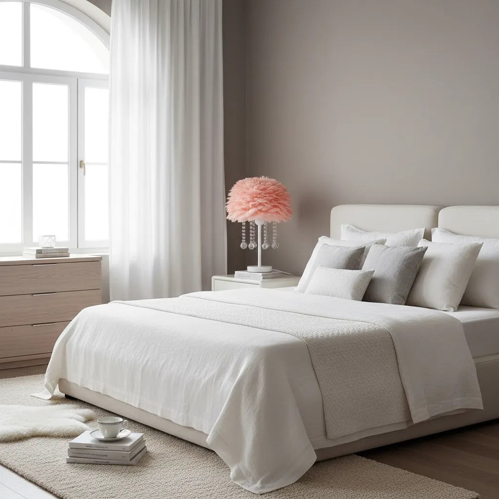 Lampe de Chevet en Plume