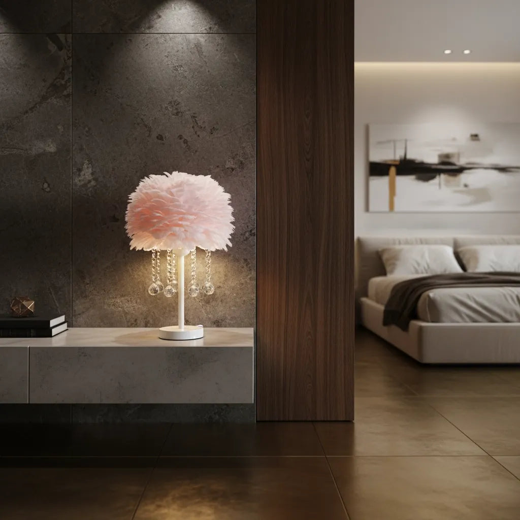 Lampe de Chevet en Plume