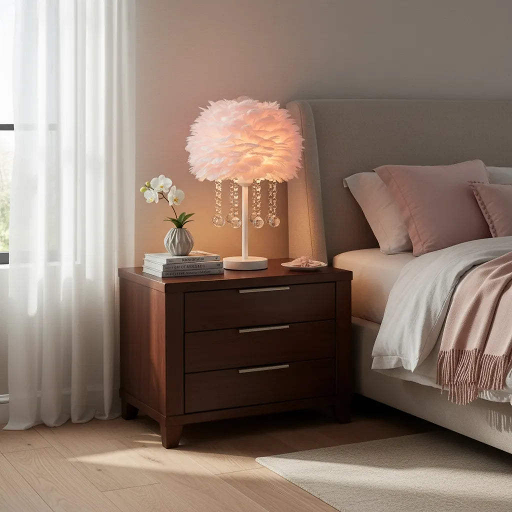 Lampe de Chevet en Plume
