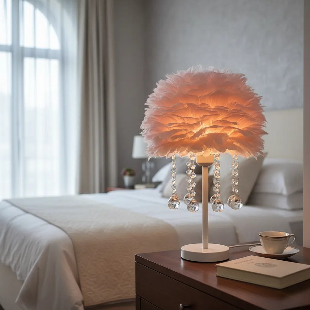 Lampe de Chevet en Plume