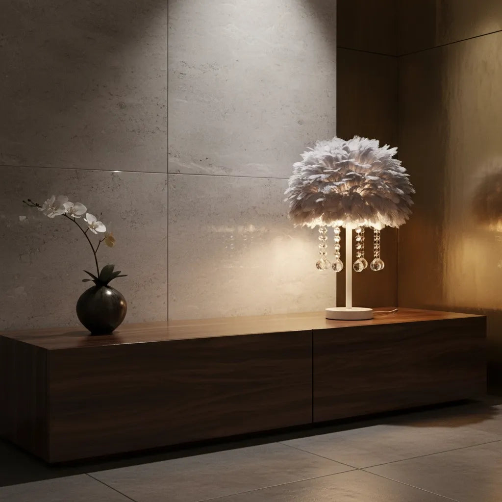 Lampe de Chevet en Plume