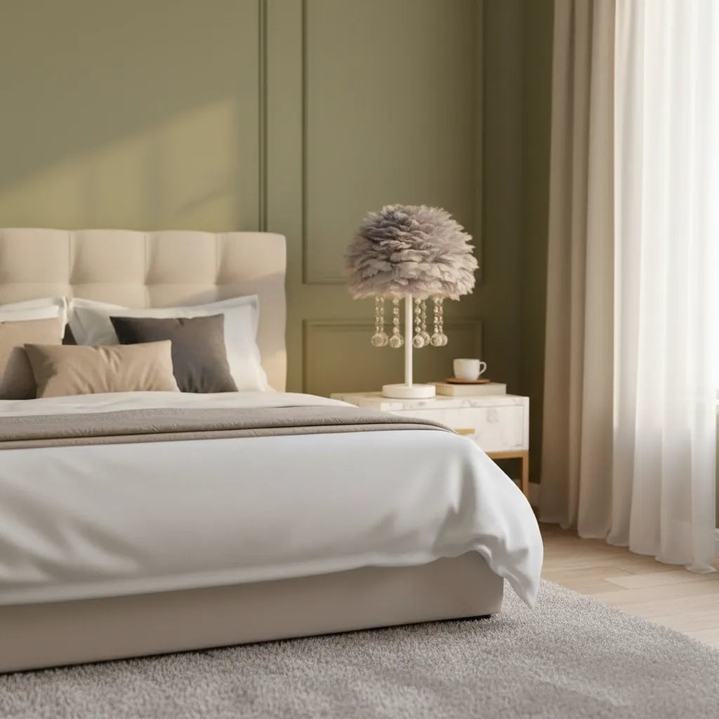 Lampe de Chevet en Plume