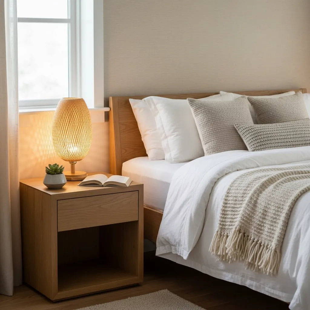 Lampe de Chevet en Rotin