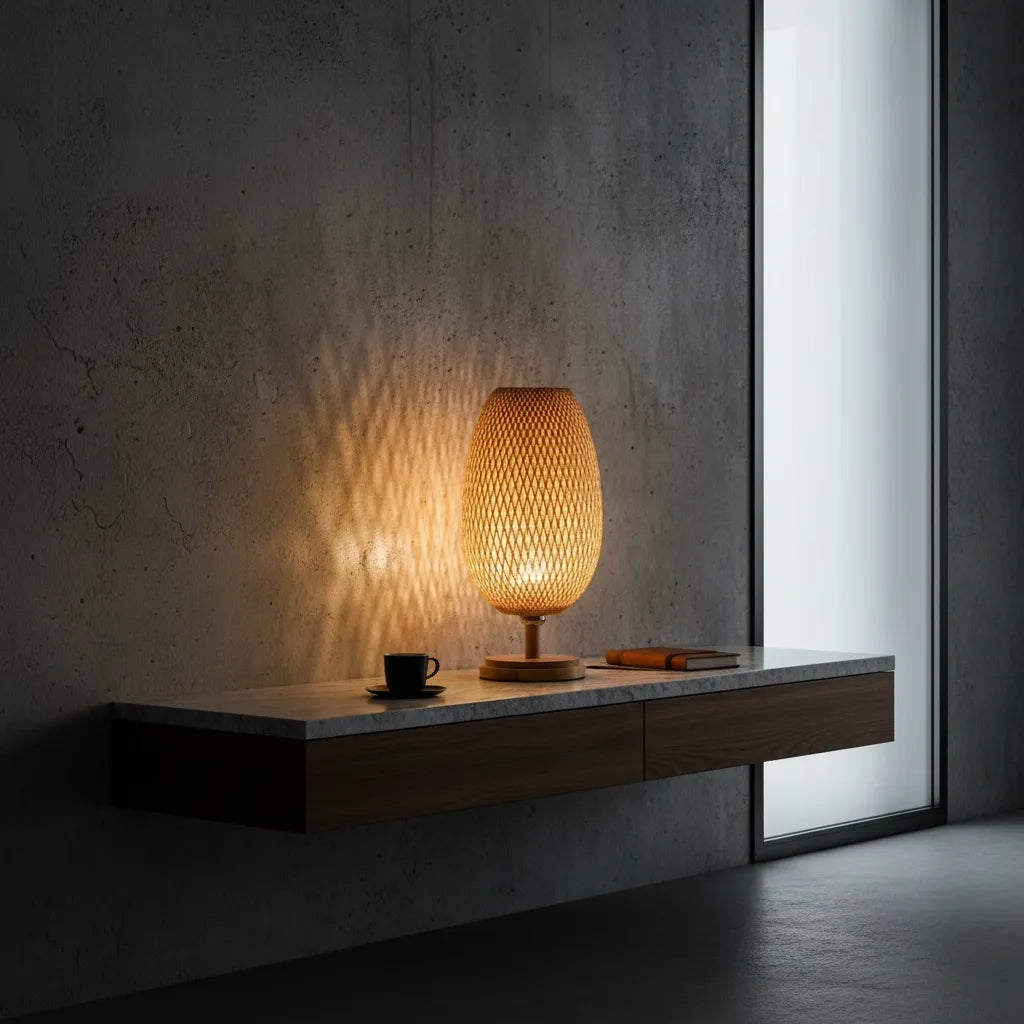 Lampe de Chevet en Rotin