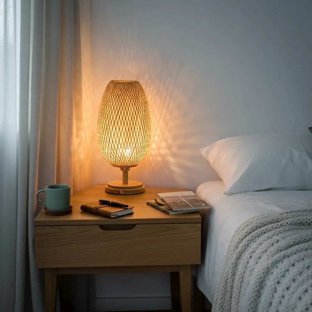 Lampe de Chevet en Rotin