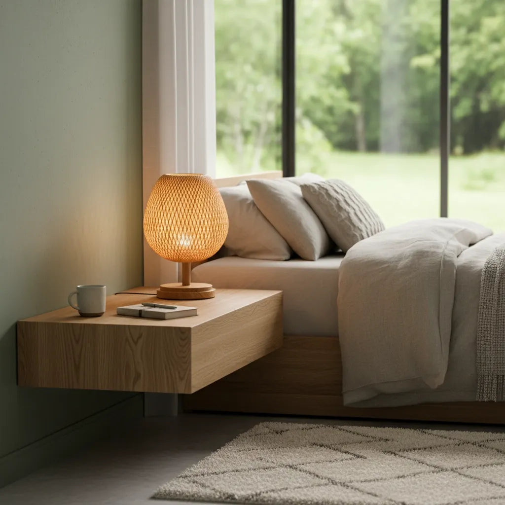 Lampe de Chevet en Rotin