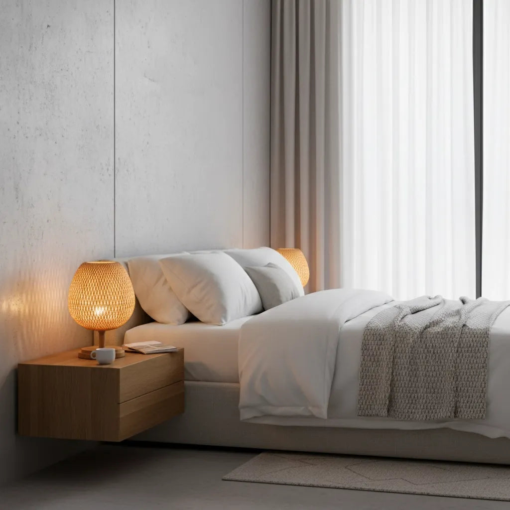 Lampe de Chevet en Rotin