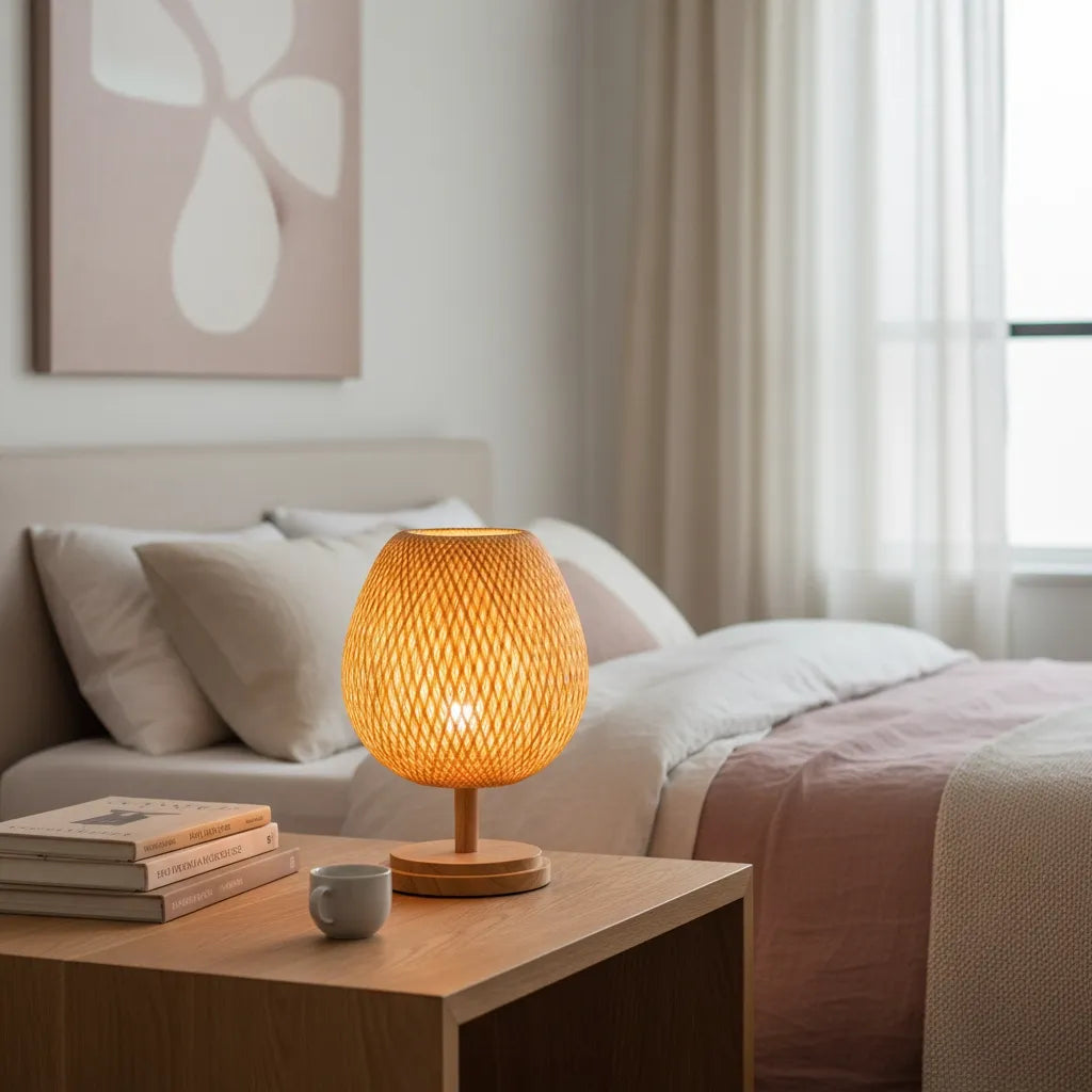 Lampe de Chevet en Rotin
