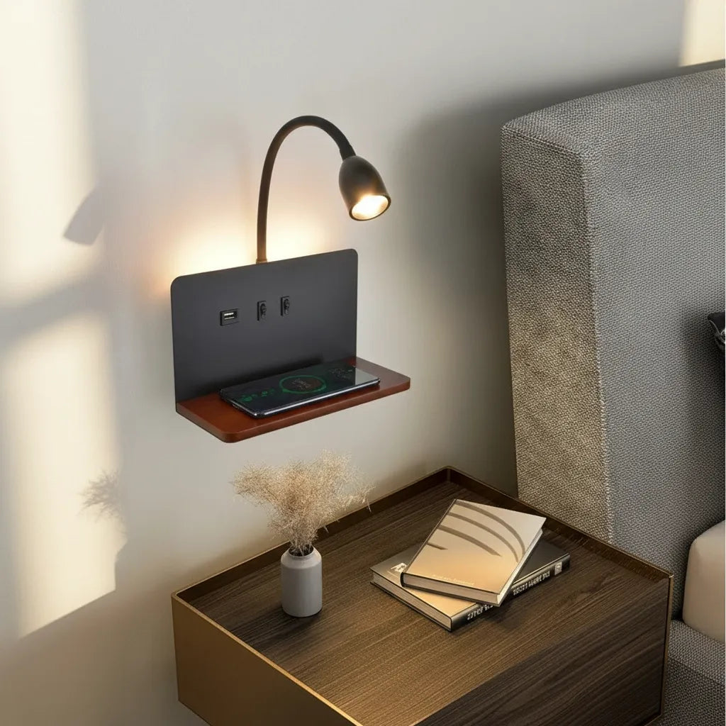 Lampe de Chevet Murale avec Prise