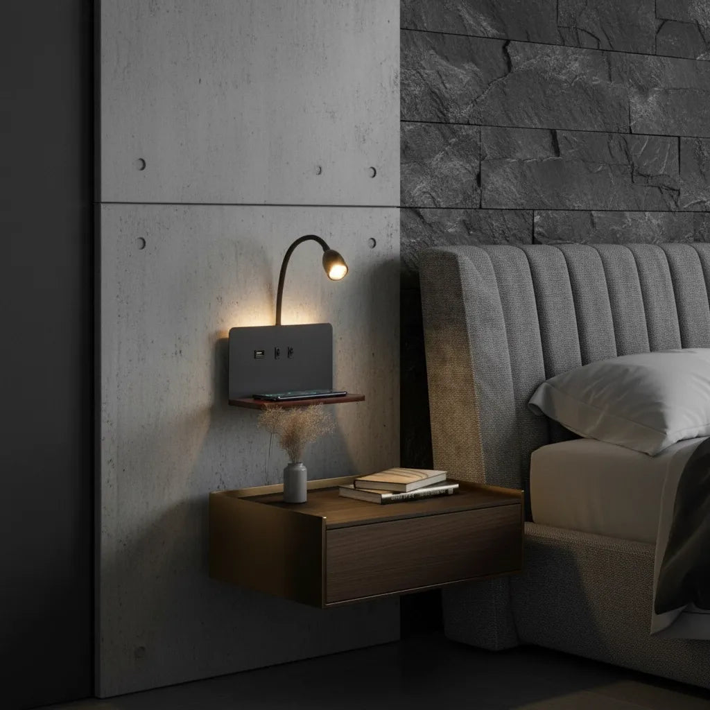 Lampe de Chevet Murale avec Prise