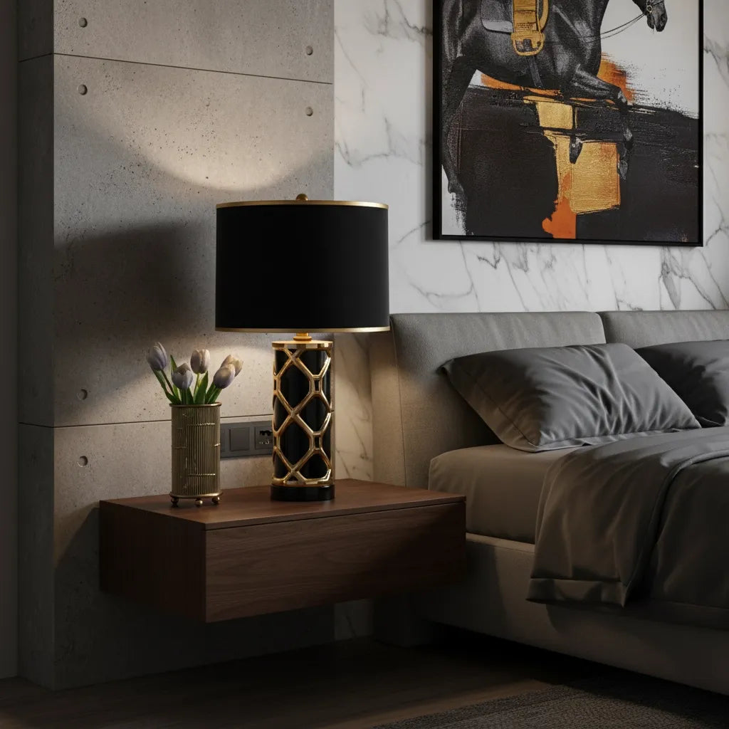Lampe de Chevet Noir et Or