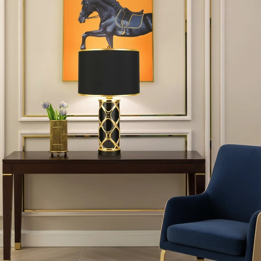 Lampe de Chevet Noir et Or