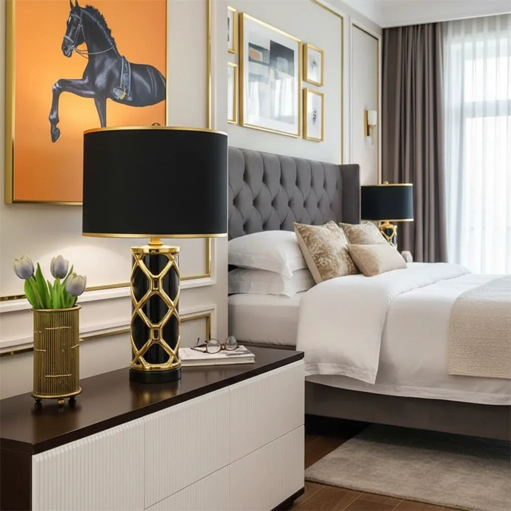 Lampe de Chevet Noir et Or
