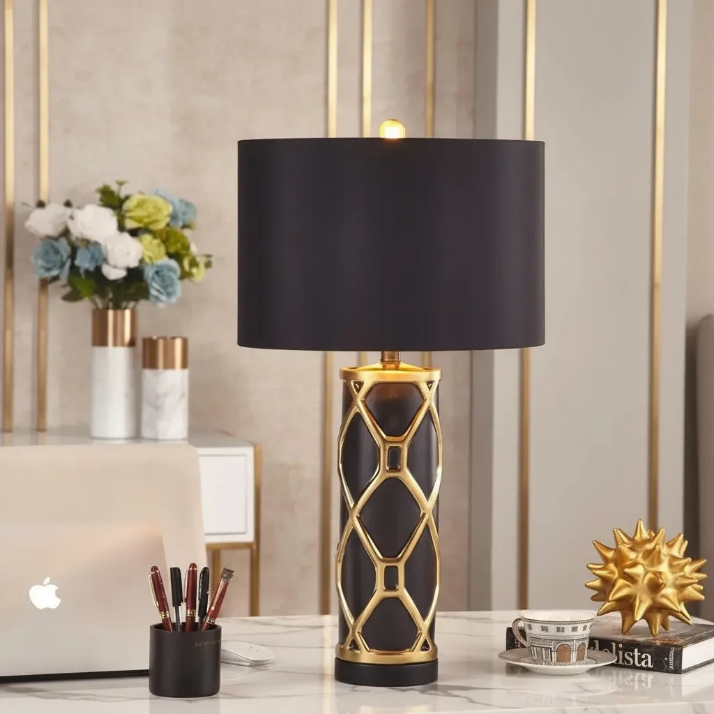 Lampe de Chevet Noir et Or