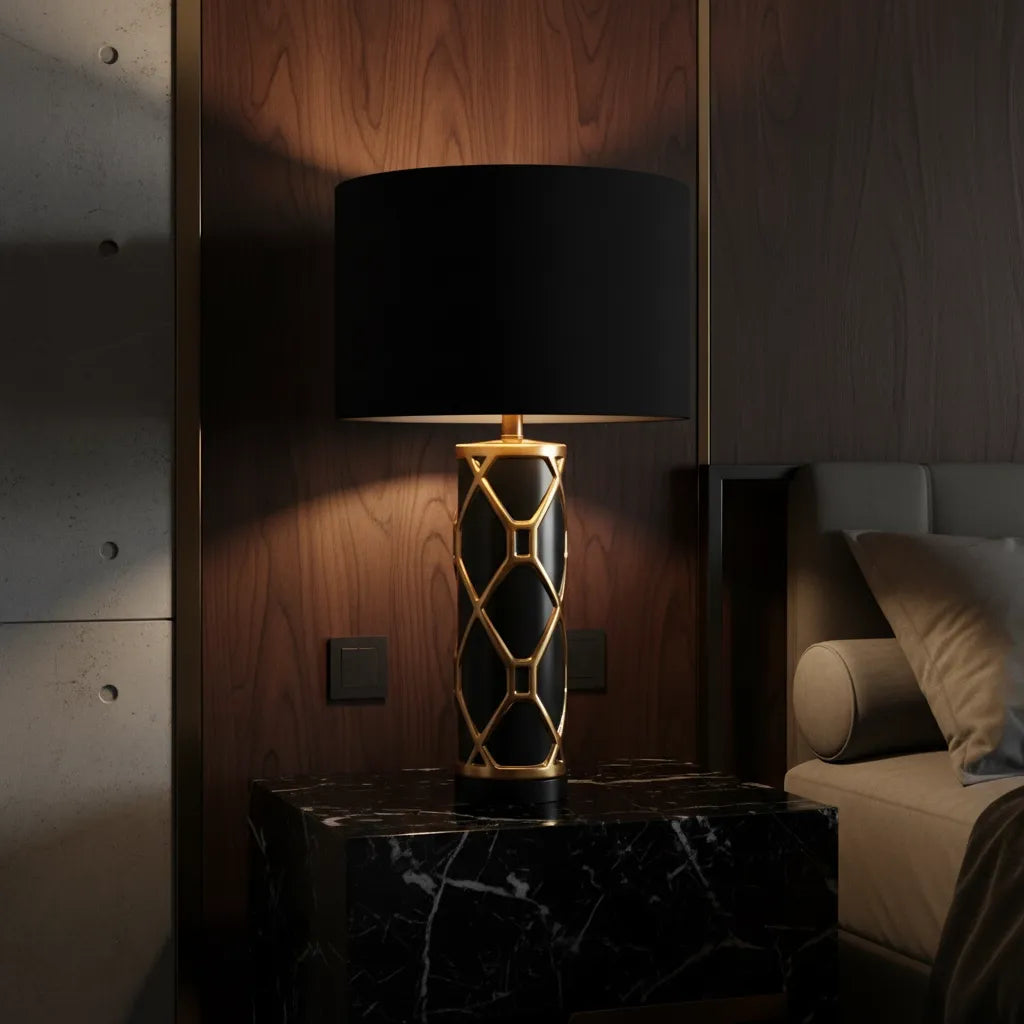 Lampe de Chevet Noir et Or