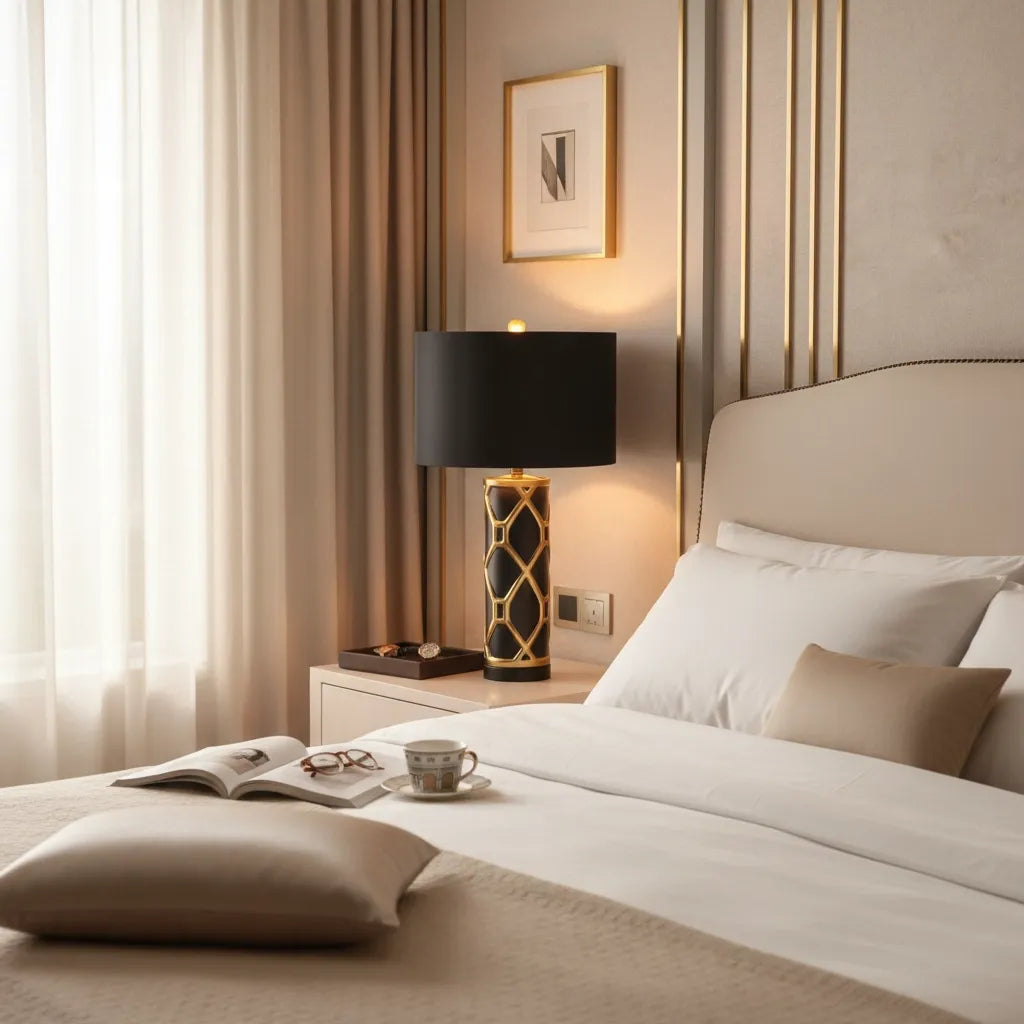 Lampe de Chevet Noir et Or