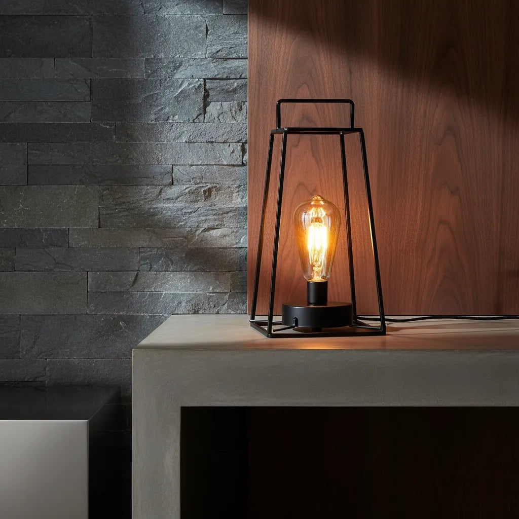 Lampe de Chevet Noir Industriel