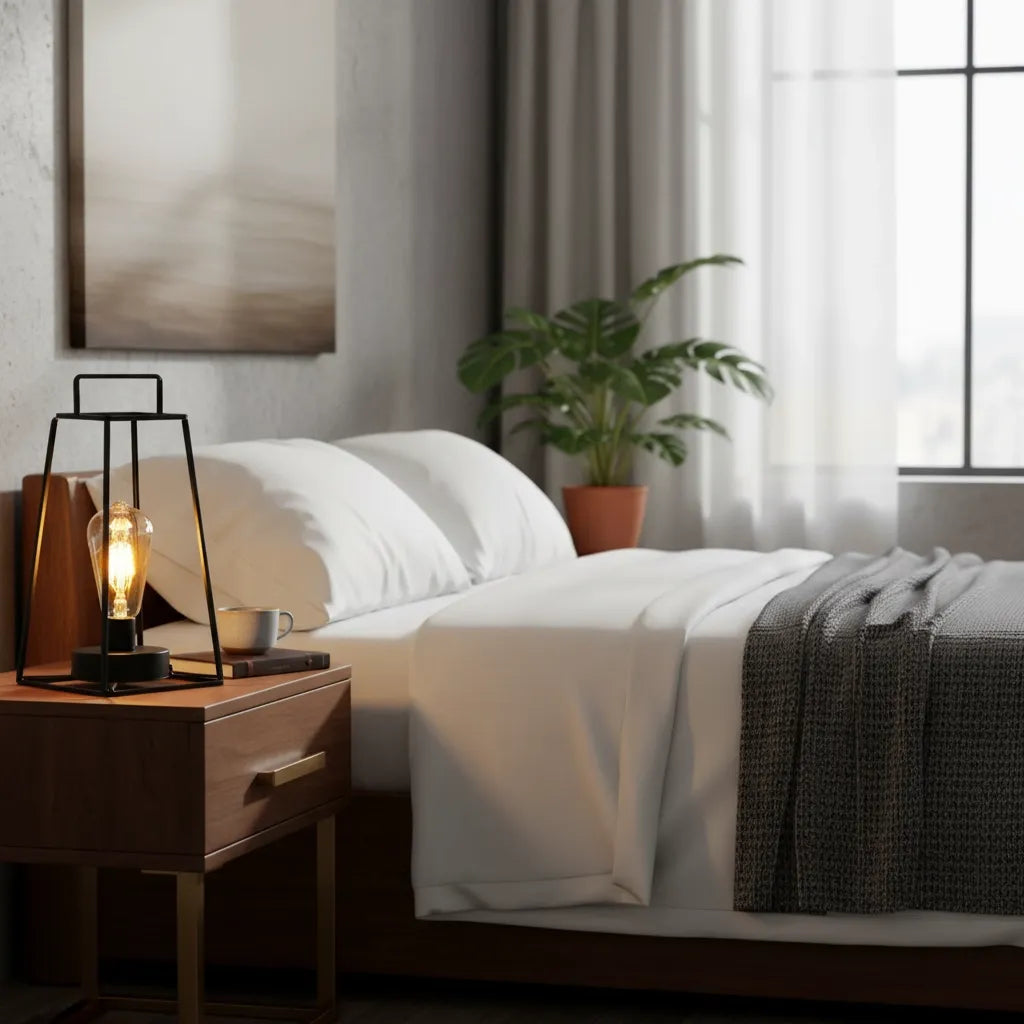 Lampe de Chevet Noir Industriel