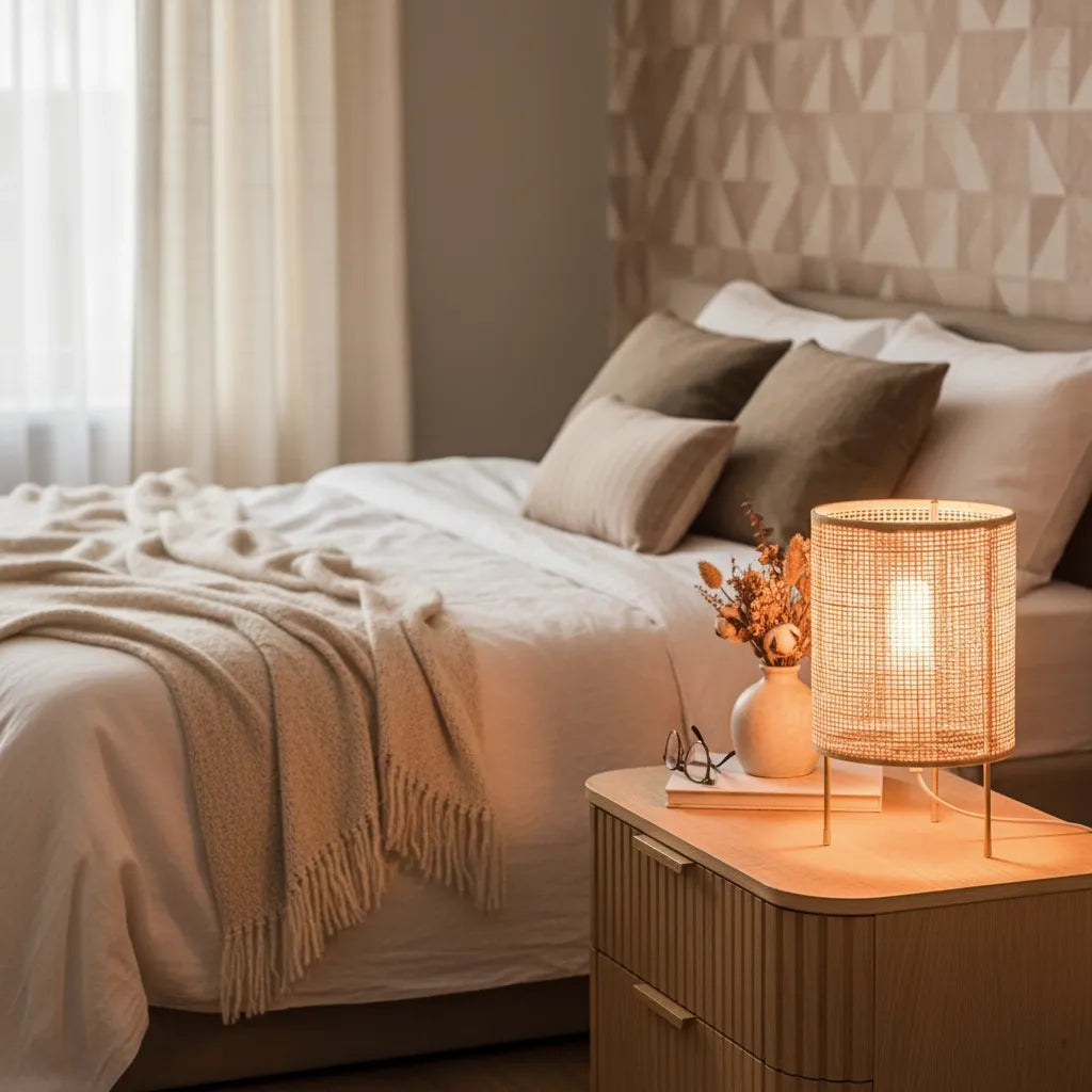 Lampe de Chevet Rotin