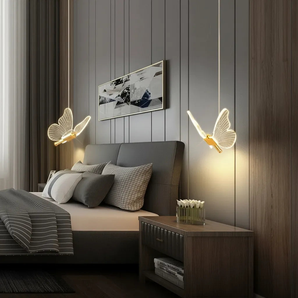 Lampe de Chevet Suspendu Papillon