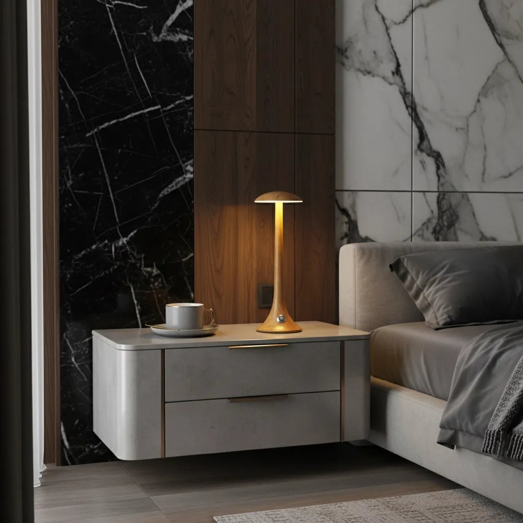 Lampe de Chevet Tactile Bois