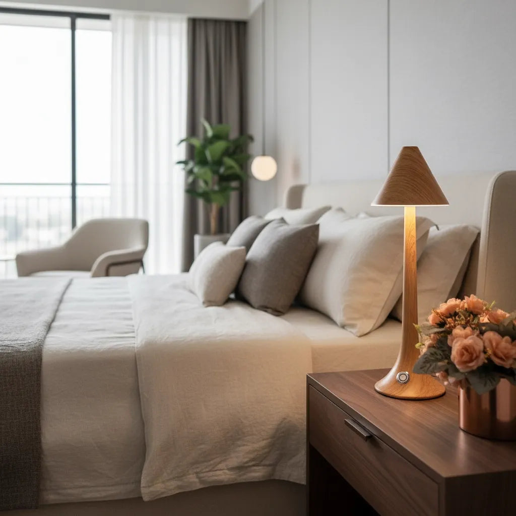 Lampe de Chevet Tactile Bois