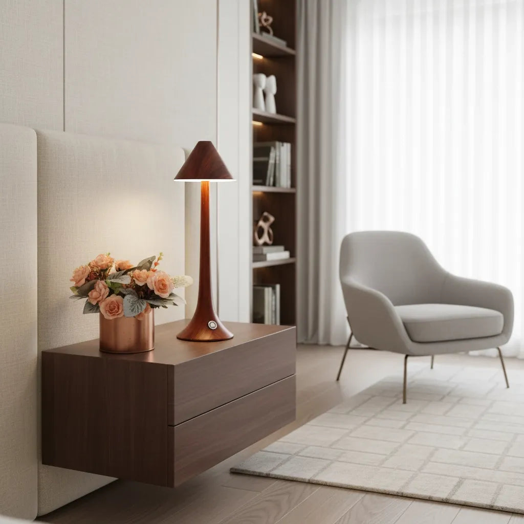 Lampe de Chevet Tactile Bois