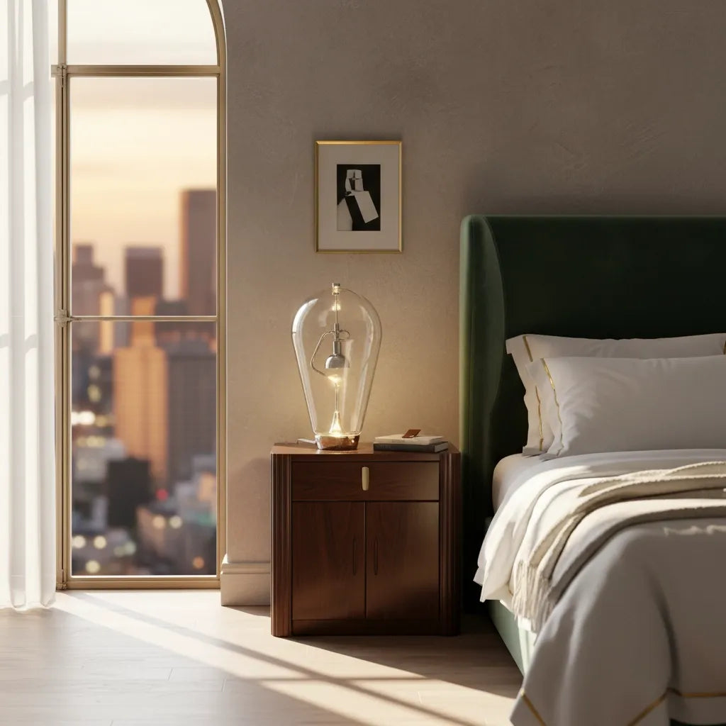 Lampe de Chevet Vintage Verre