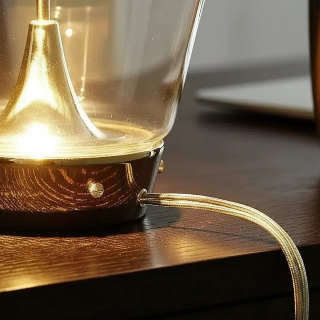 Lampe de Chevet Vintage Verre