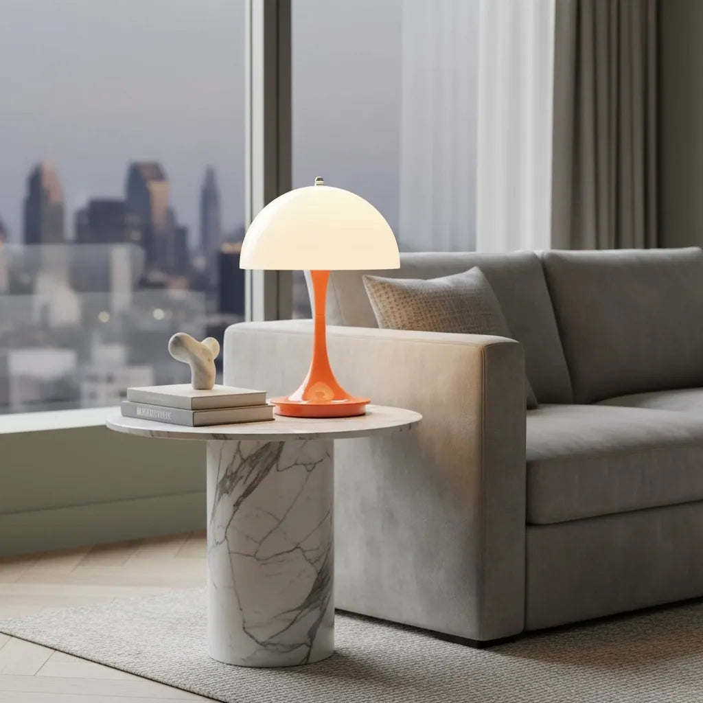 Lampe Orange Champignon
