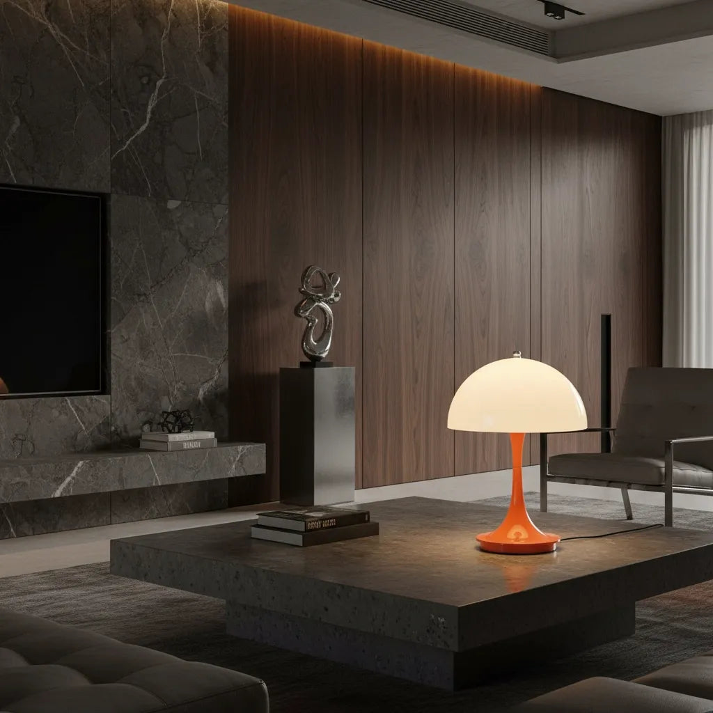 Lampe Orange Champignon