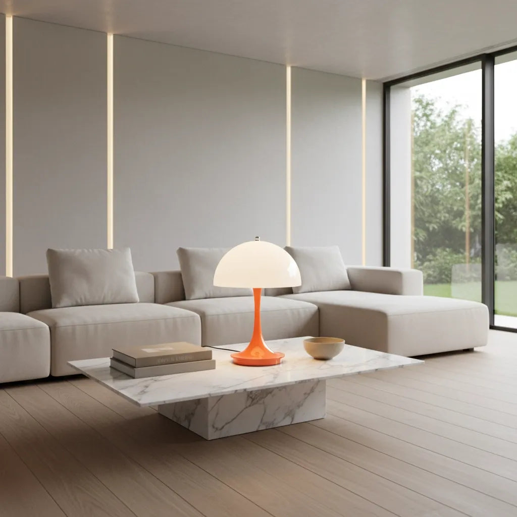 Lampe Orange Champignon