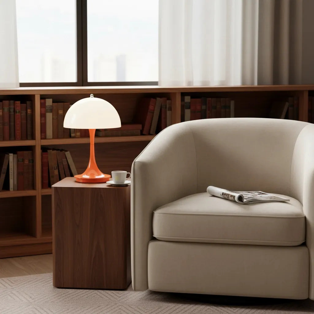 Lampe Orange Champignon