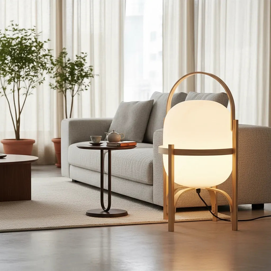 Lampe Pied en Bois