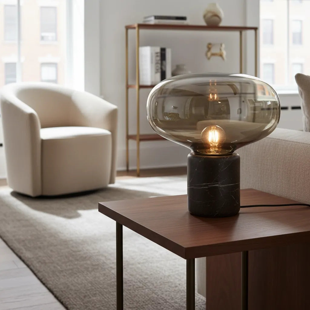 Lampe Pied Marbre Moderne