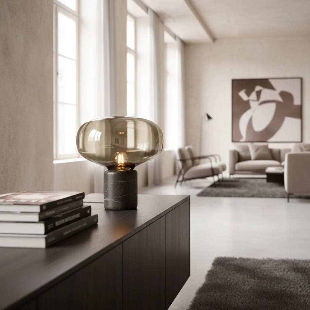 Lampe Pied Marbre Moderne