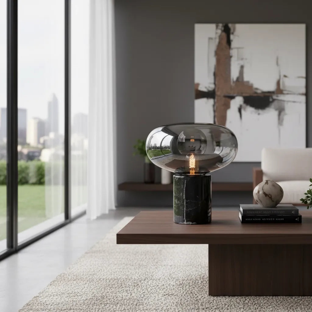 Lampe Pied Marbre Moderne
