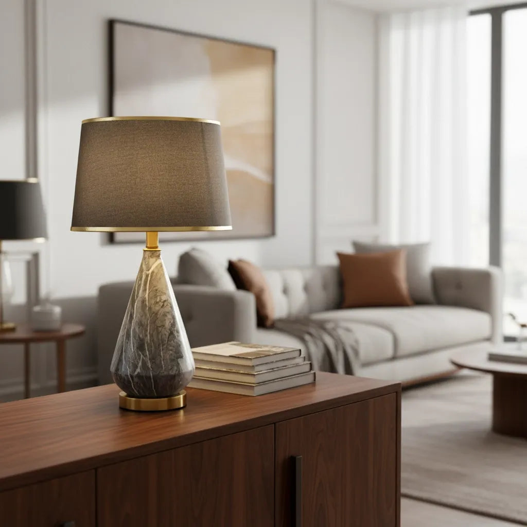 Lampe Pied Marbre Vintage