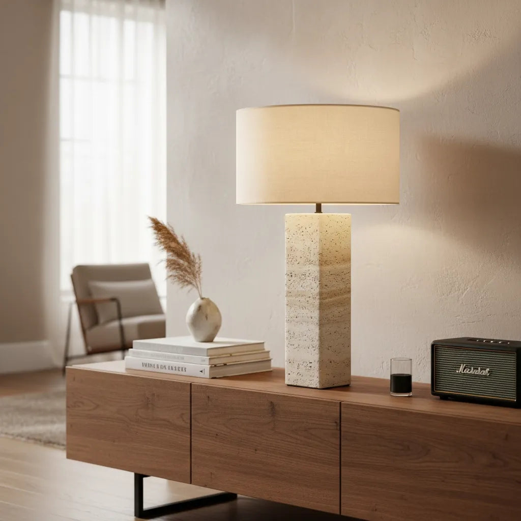 Lampe Pied Travertin