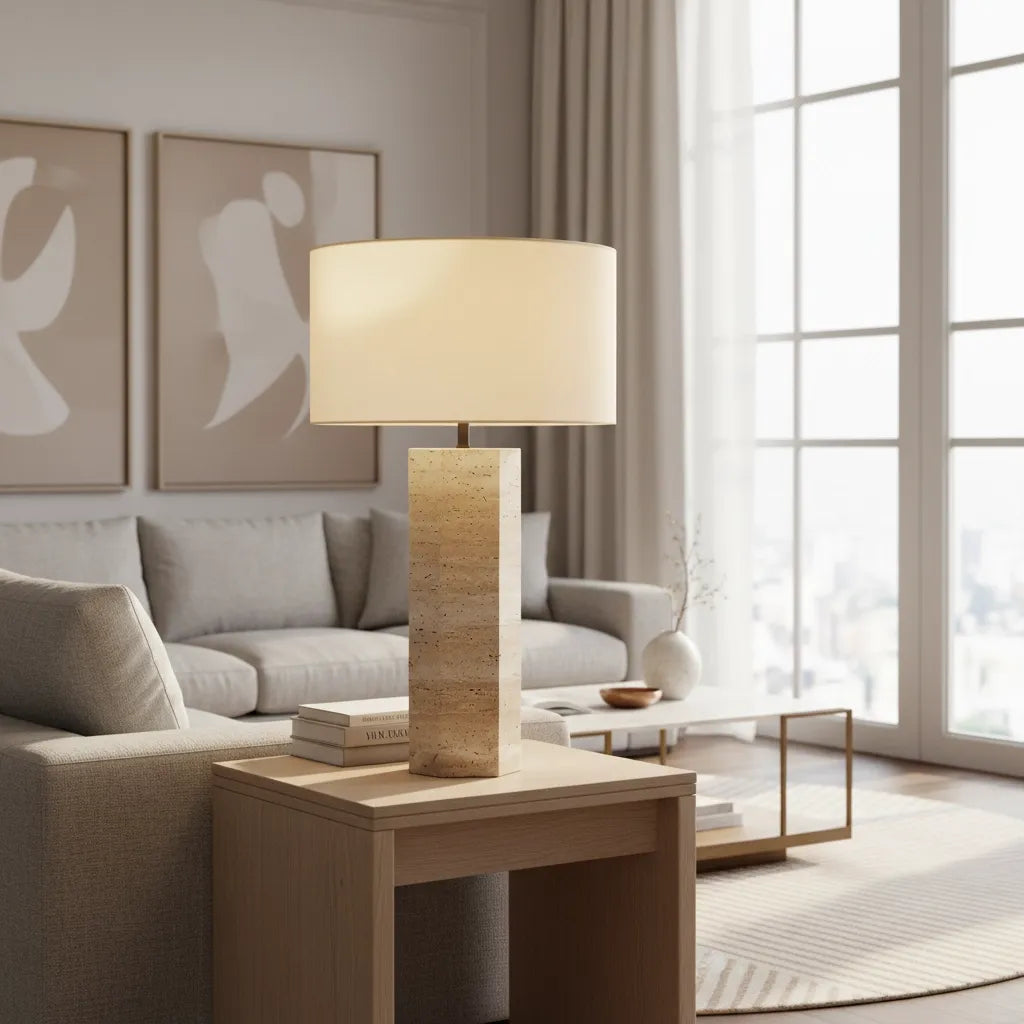 Lampe Pied Travertin